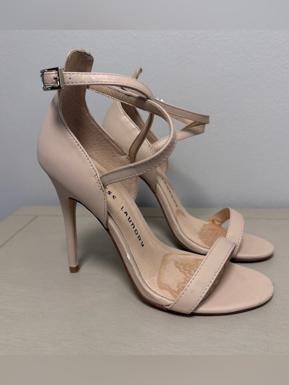 Chinese Laundry Nude Blush Strappy Stiletto Heel Sandal Size 5